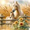 5D DIY Animal Horses And Sunflowers Diamond Painting Kits for Adults (Color) 0.1 x 0.1 x 0.1 inches